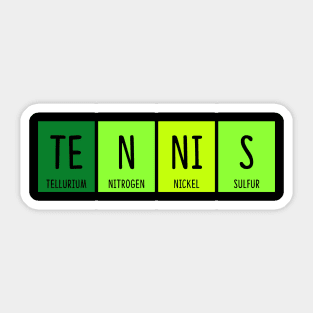 Tennis Chemistry Periodic Table Element Science Pun Sticker